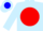 Silk - Light Blue, Blue 'M' on Red disc, Blue Band on