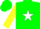 Silk - Green, Yellow '$' on White Star, Yellow Sleeves
