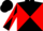 Silk - Black and Red Triangular Thirds, Black and Red Diagonal Quartered