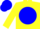 Silk - Yellow, yellow 'S' on blue disc, blue cap