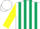 Silk - White and Dark Green stripes, Yellow sleeves, White cap