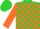 Silk - Lime Green, Orange Blocks, Orange Braces on Sleeves