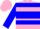 Silk - Pink, Blue 'GM' in Blue Hoop, Pink 'R' and Blue Hoops on Sleeves