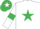 Silk - White, Emerald Green star and armlets, Emerald Green cap, White star