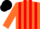 Silk - Orange and Red stripes, Black cap