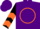 Silk - Purple, Fluorescent Orange Circle and 'B', Black Sleeves, Orange Chevrons
