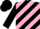 Silk - Black and hot pink diagonal stripes, black sleeves, black cap