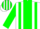 Silk - White, Green Panel, Green Stripes on Sleeves