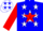 Silk - Blue, Red 'M' onWhite Star, Blue and White Stars on Red Sleeves,