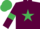Silk - Maroon, Emerald Green star, armlets and cap