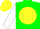 Silk - Green, Yellow disc, White sleeves, yellow cap