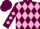 Silk - Maroon, Pink Diamonds, Maroon and Pink Diagonally Quar