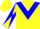 Silk - Yellow, Blue chevron, Yellow and Blue Diagonal Quartered Sleeves, Ye