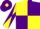 Silk - Yellow and purple (quartered), diabolo on sleeves, purple cap, yellow diamond