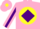 Silk - Pink, Purple Horse in Yellow disc, Purple Diamond Stripe on Sleeves