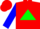 Silk - Red, Red 'RTL' in Green Triangle on Back, Green & Blue Bars on Sleeves