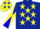 Silk - Dark Blue, Yellow Stars, Blue and Yellow Diagonal Quartered Sleeves