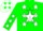 Silk - Green, white star, green V/T, white stars on green