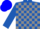 Silk - Royal Blue, grey Blocks on Royal Blue Sleeves, Blue Cap
