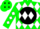 Silk - Green, White 'P' in Black disc, White Diamonds on Green S