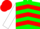 Silk - Green, Red Epaulet, Red Chevrons on White Sleeves, Red Cap