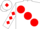 Silk - WHITE, large red spots, red diamonds on sleeves, red diamond on cap