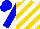 Silk - White, gold diagonal stripes, blue sleeves and cap