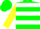 Silk - Green, White Hoops, Green Bars on Yellow Sle