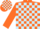 Silk - Orange, Light Blue Blocks on Orange Sleeves
