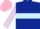 Silk - Dark Blue, Light Blue hoop, Light Blue and Pink striped sleeves, Pink cap