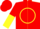 Silk - Red, Yellow Circle and 'P', Red and Yellow Halved