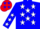 Silk - BLUE, red and white Chrysler emblem, white stars on red s