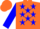 Silk - Orange, blue stars and sleeves, orange cap