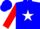 Silk - Blue, white star, red B, red sleeves
