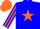Silk - Blue, Orange star, Striped sleeves, Orange cap