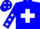 Silk - Blue, White cross, Blue sleeves, White stars, Blue cap, White stars