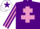 Silk - Purple, Mauve cross of lorraine, striped sleeves, White cap, Purple star