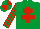 Silk - EMERALD GREEN, red cross of lorraine, striped sleeves, quartered cap