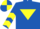 Silk - ROYAL BLUE, yellow inverted triangle, yellow chevrons on sleeves, quartered cap