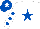 Silk - White, Royal Blue star, White sleeves, Royal Blue spots, Royal Blue cap, White star