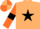 Silk - Beige, Black star, Orange sleeves, Black armlets, Beige and Orange quartered cap