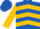 Silk - Royal Blue, Gold Chevrons, Royal Blue Band on Gold Sleeves, Gold