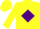 Silk - Pale yellow, purple diamond 'L' on back, purple diamond str