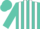 Silk - Turquoise, White Vertical Stripes