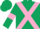 Silk - Dark Green, Pink cross belts and armlets