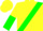 Silk - Yellow, Green Sash, Yellow and Green Vertical Halved Sleeves, Yello