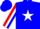 Silk - Blue, Red Framed White Star, Red Framed White Star Stripe on Sleeves, Blue Cap