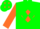 Silk - Forest Green, Orange Diamond Belt, Forest Green Diamonds on Orange sleeves