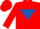 Silk - Red, Royal Blue inverted triangle