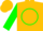 Silk - Gold Green 'J' in Green Circle, Green Sleeves